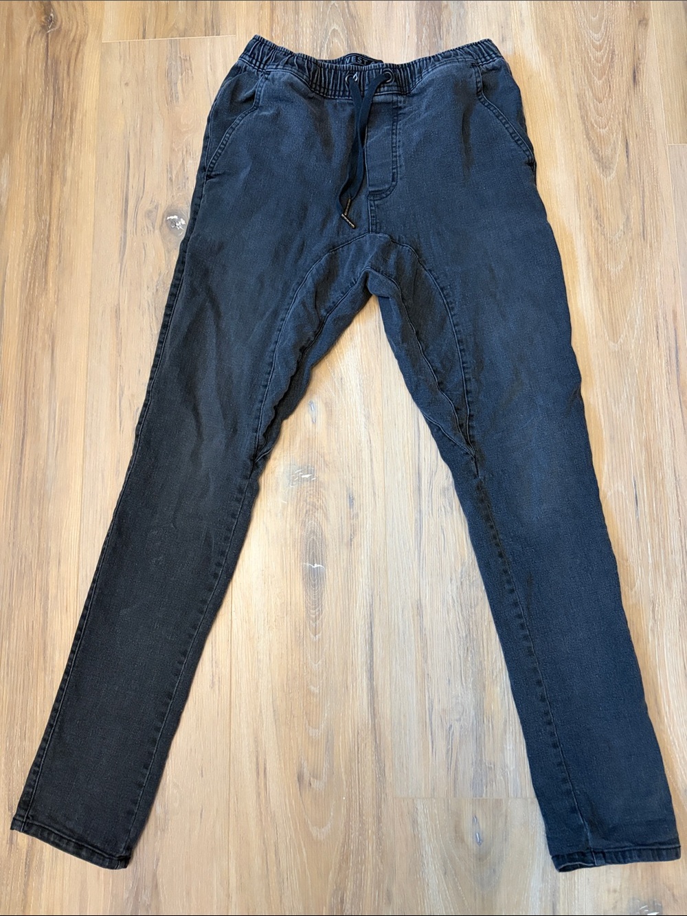 Men's Black Elastic Waist Jogger Pants